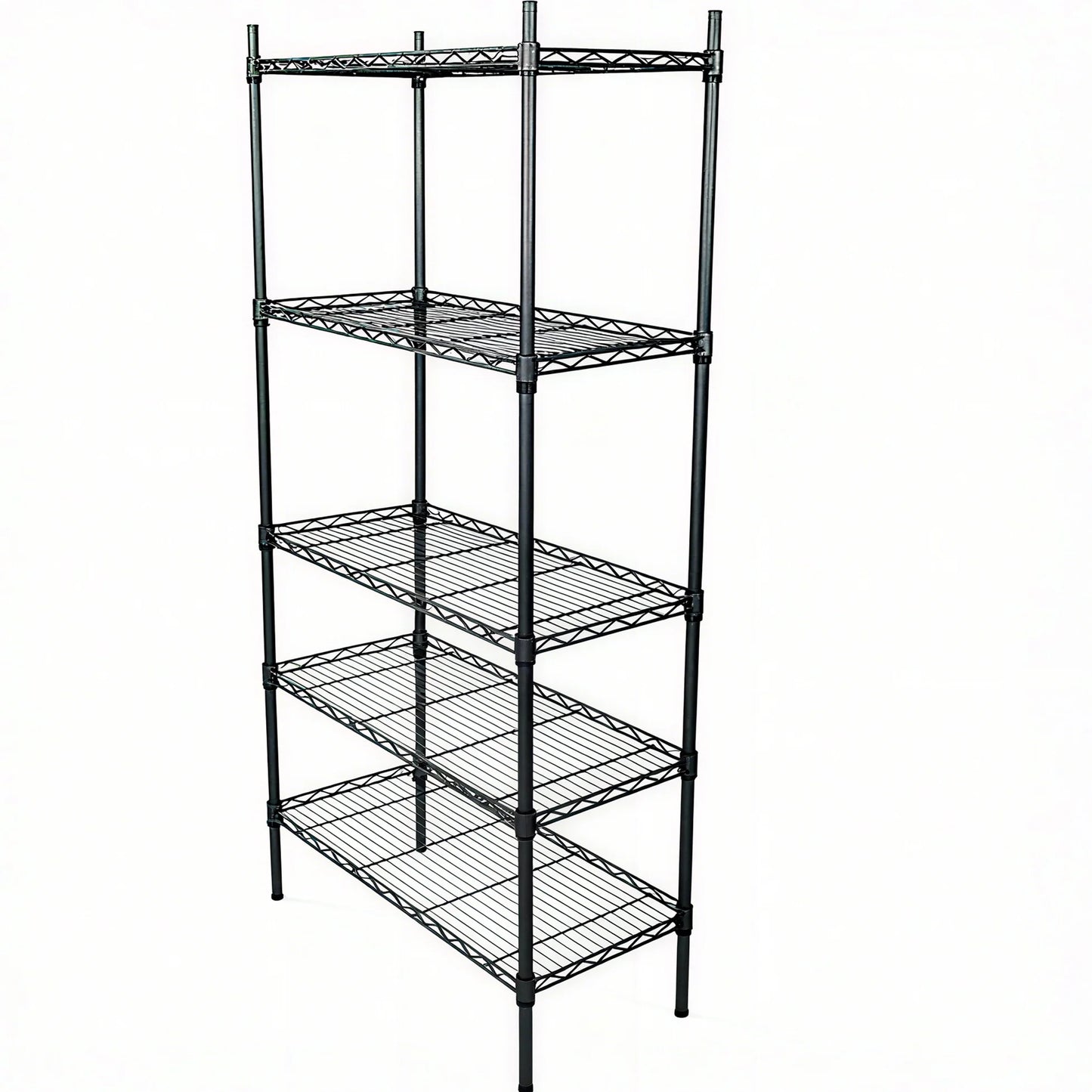 5-Tier Wire Shelving Unit, Steel Storage Rack for Garage Office Kitchen Black, 30" W X 14" D X 60" H