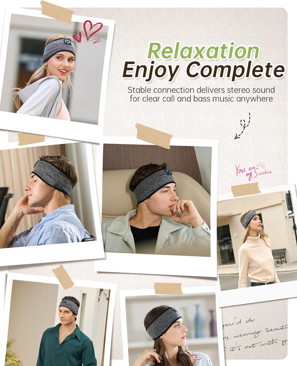 Wireless Sleep Headband with Comfortable Earbuds for Side Sleepers, Sleeping Eye Mask for Women Men Workout Running