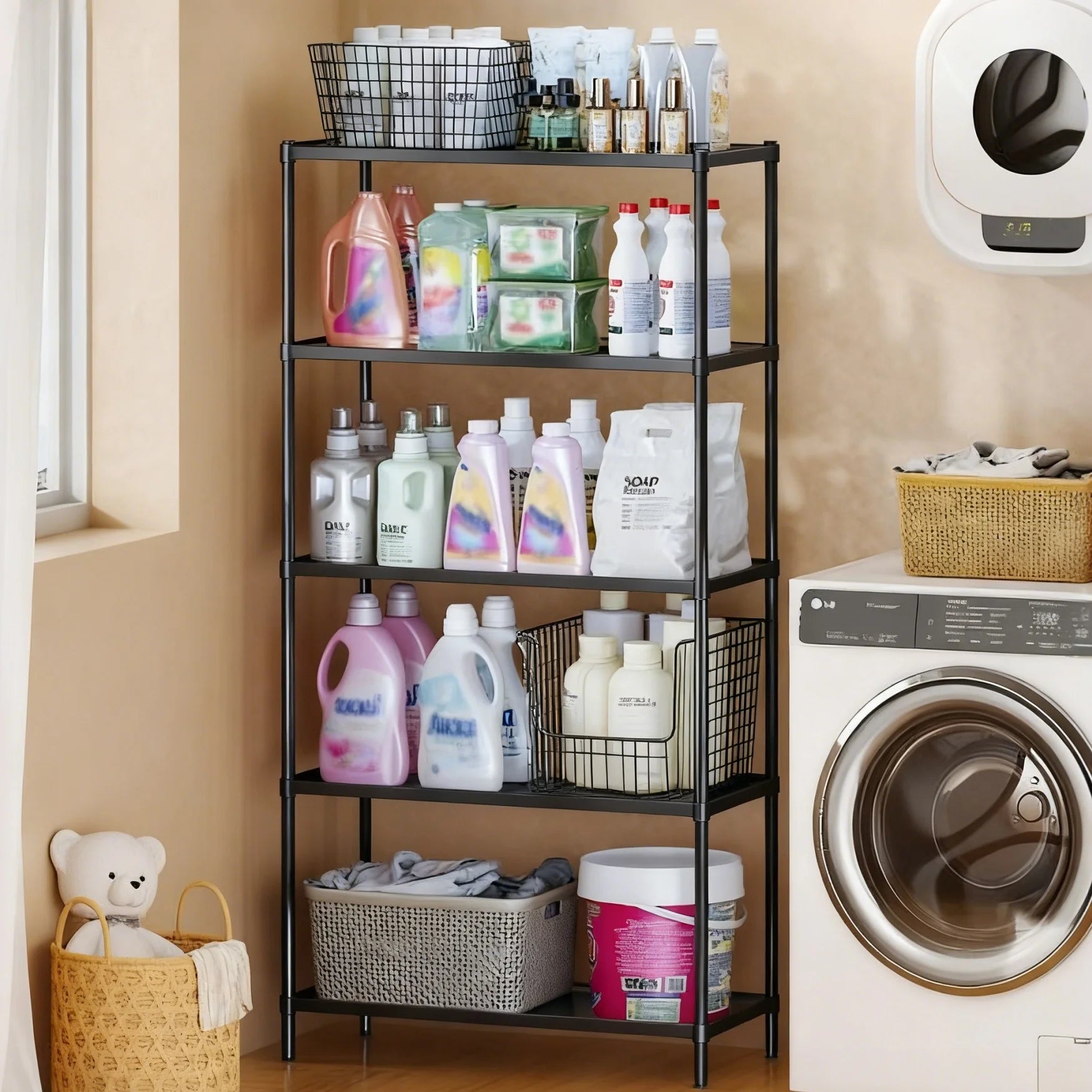 5-Tier Wire Shelving Unit, Steel Storage Rack for Garage Office Kitchen Black, 30" W X 14" D X 60" H
