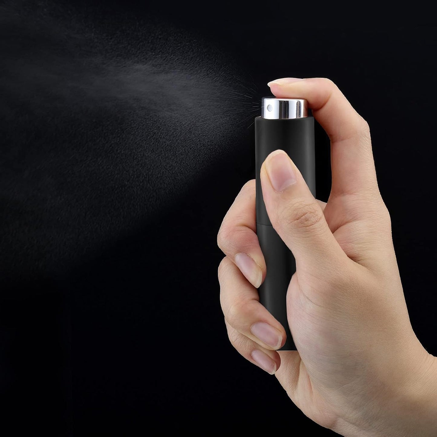 8ML Perfume Atomizer (2PCS), Cologne Sprayer, Mini Empty Travel Spray Bottle for Men and Women (Black)