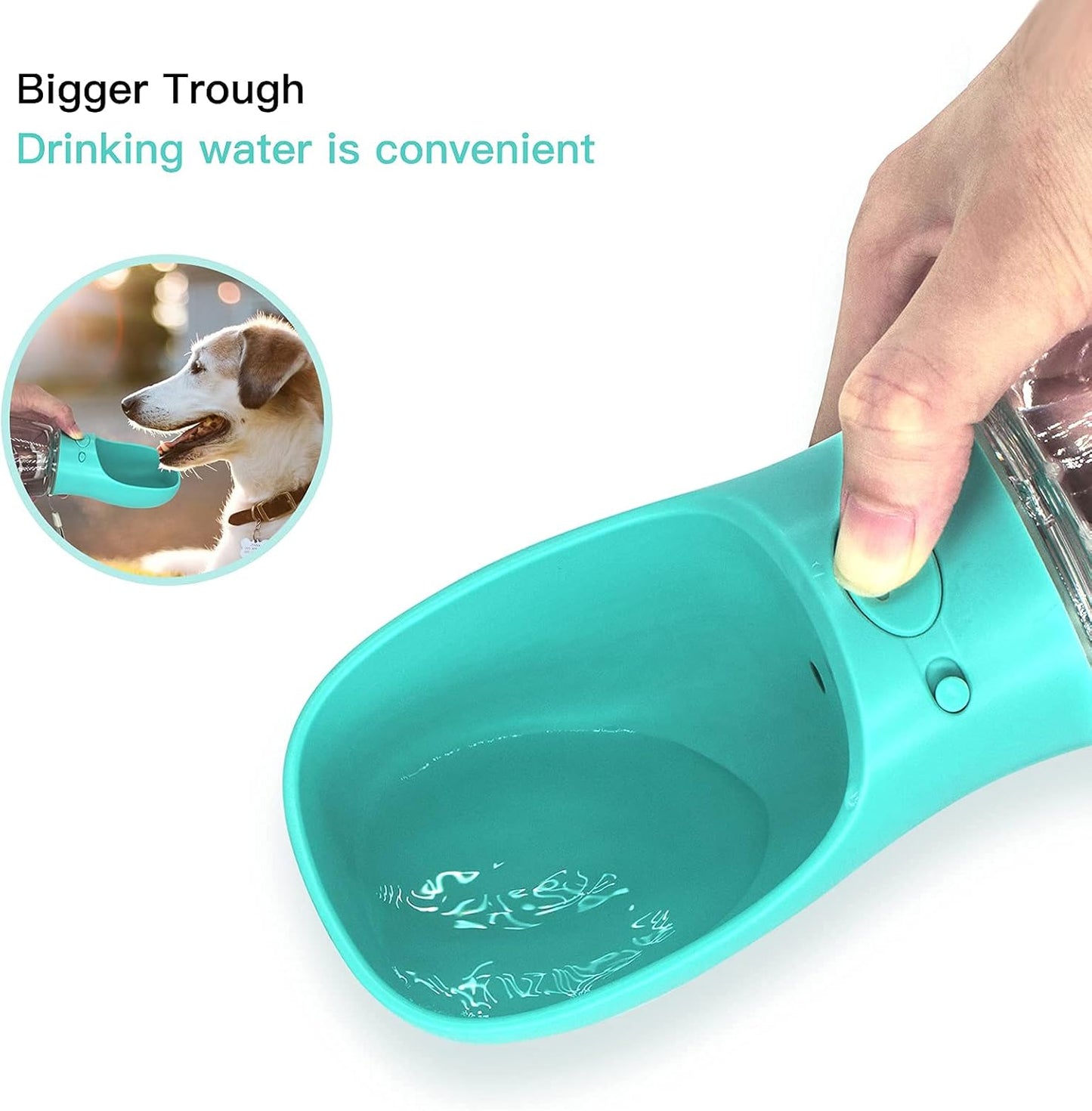 Dog Water Bottle for Walking Portable Dog Water Dispenser Pet Travel Drink Cup with Bowl -Food Grade Silicone|Bpa Free