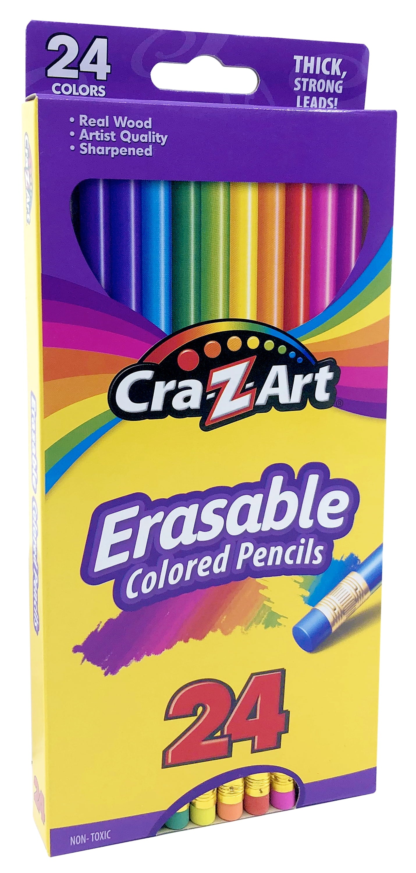 Erasable Colored Pencils, 24 Pack, Beginner Child Ages 3 and Up, School Supplies