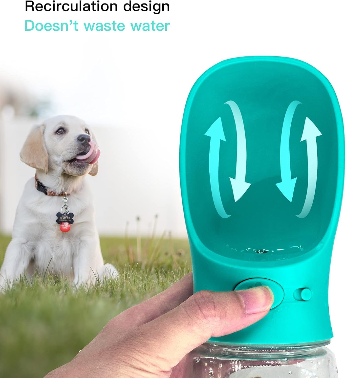 Dog Water Bottle for Walking Portable Dog Water Dispenser Pet Travel Drink Cup with Bowl -Food Grade Silicone|Bpa Free