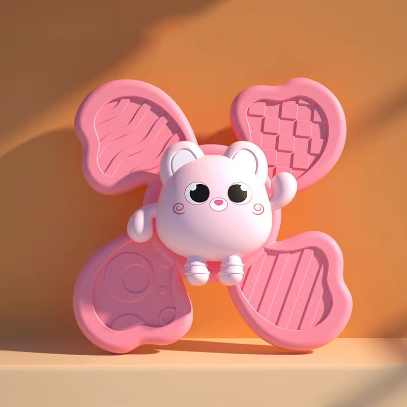 Baby Bath Toys Funny Bathing Sucker Spinner Suction Cup Cartoon Rattles Fidget Educational Toy Montessori Children Boy Girl Gift