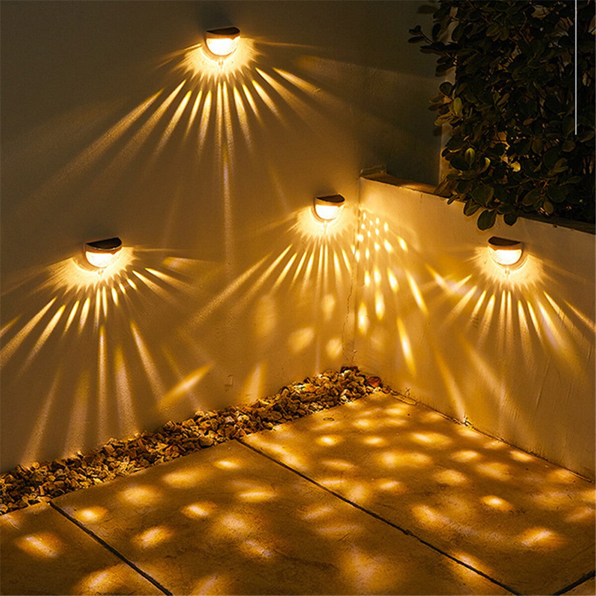 2PCS Solar Fence Lights Outdoor Garden Waterproof Wall Mount Decorative Lights
