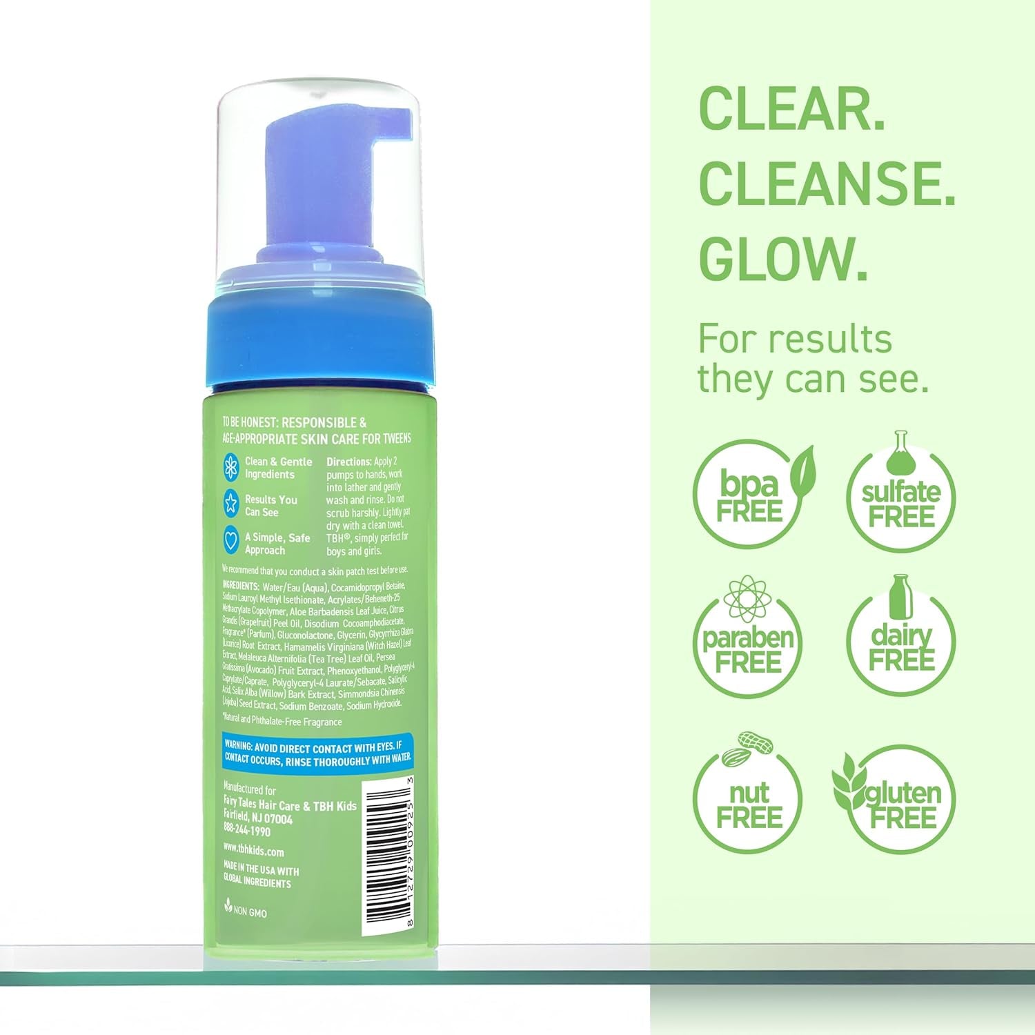 Kids Spot Foam Face Wash – Gentle Daily Cleanser for Preteens & Teens – Salicylic Acid & Willow Bark for Oily & Sensitive Skin – Sulfate & Paraben-Free – 5.5 Oz