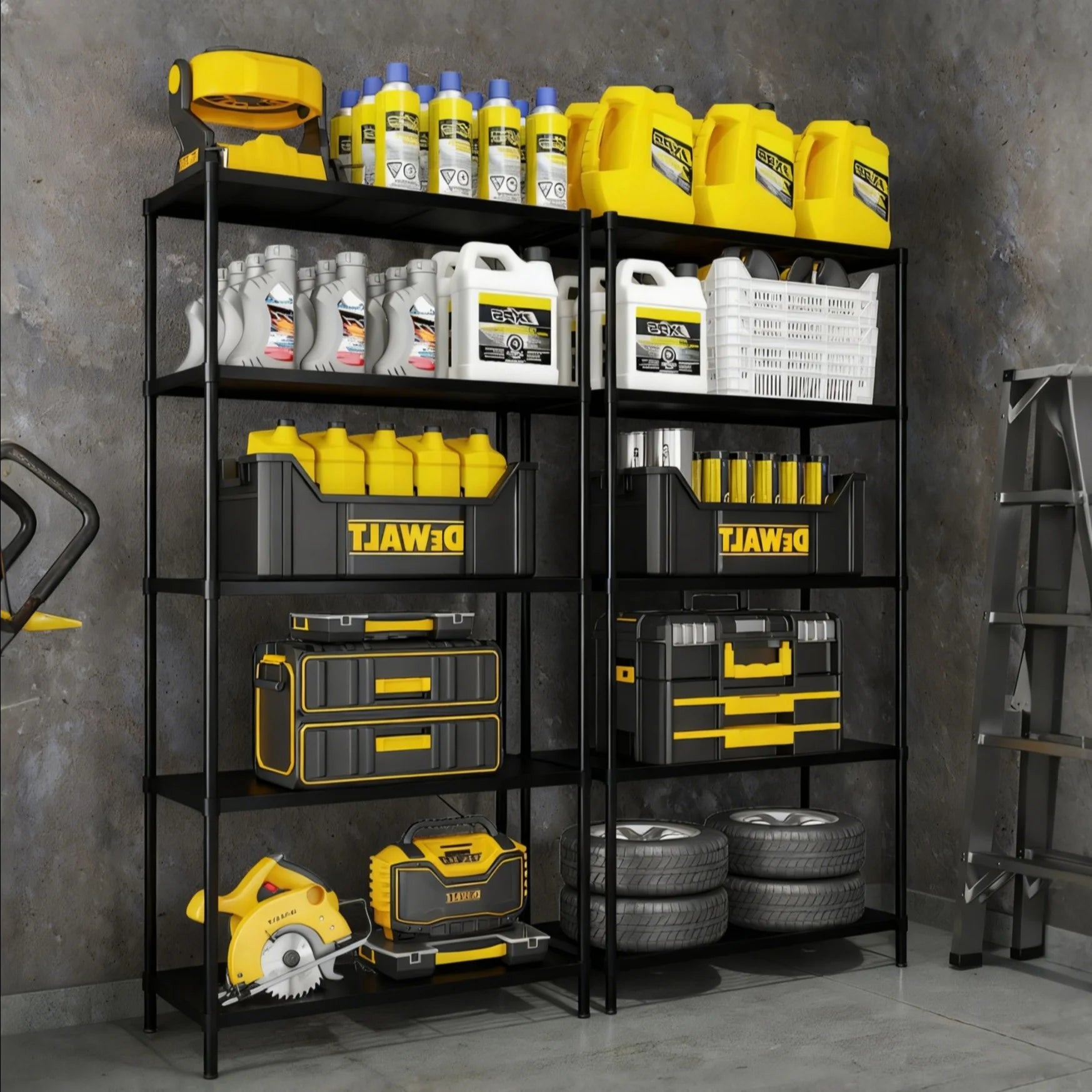 5-Tier Wire Shelving Unit, Steel Storage Rack for Garage Office Kitchen Black, 30" W X 14" D X 60" H