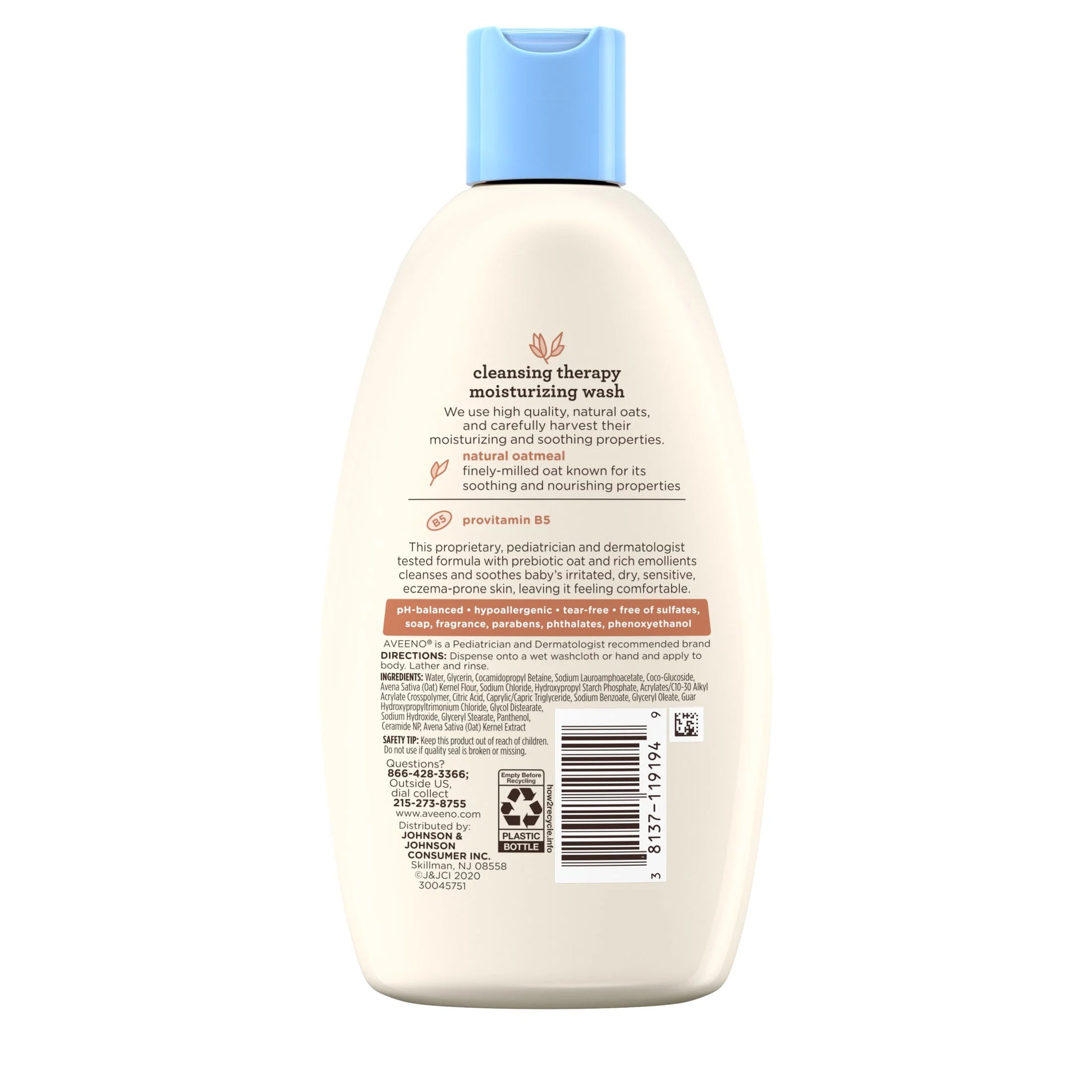 Infant Baby Cleansing Therapy Moisturizing Bath Body Wash, Oatmeal, 8 Oz