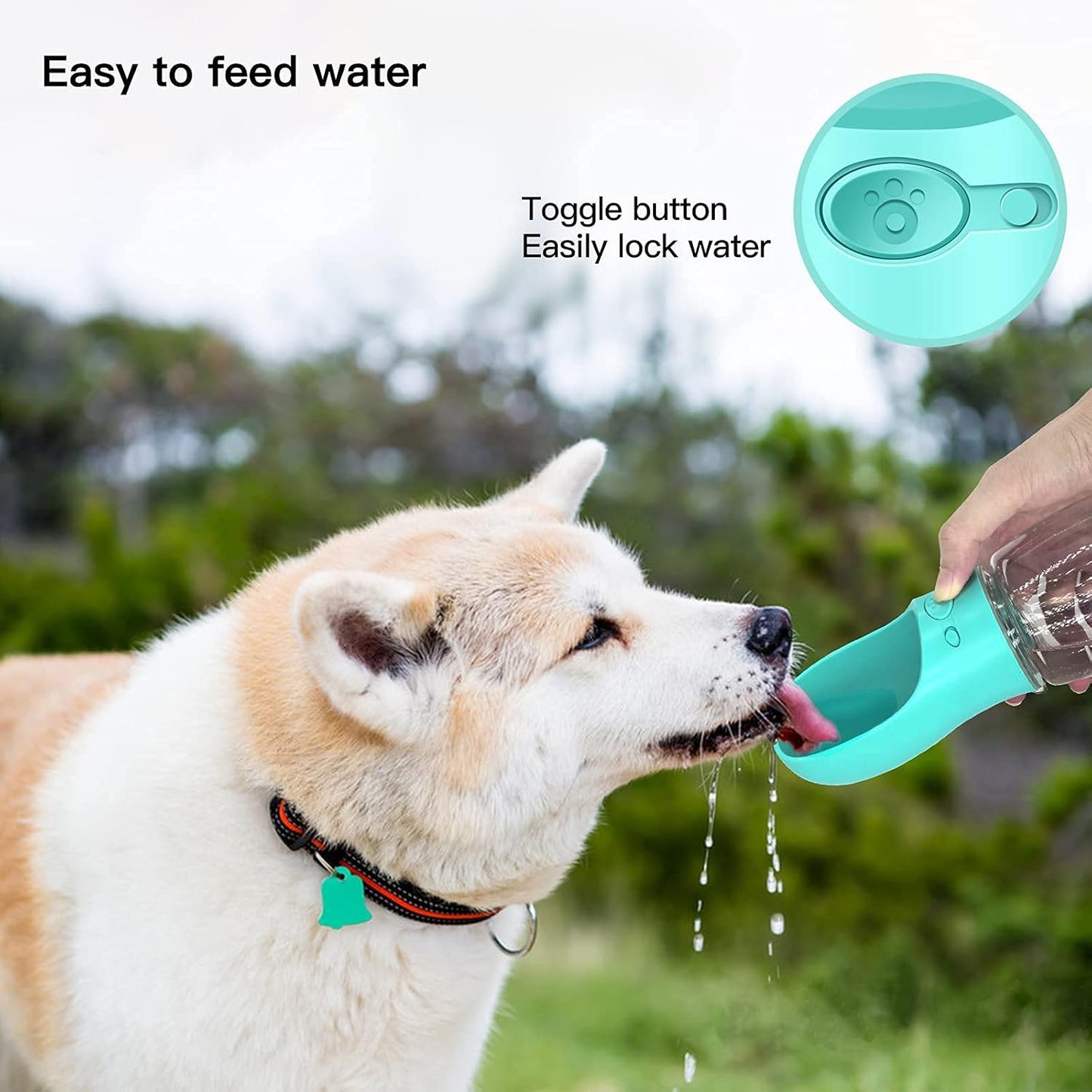 Dog Water Bottle for Walking Portable Dog Water Dispenser Pet Travel Drink Cup with Bowl -Food Grade Silicone|Bpa Free
