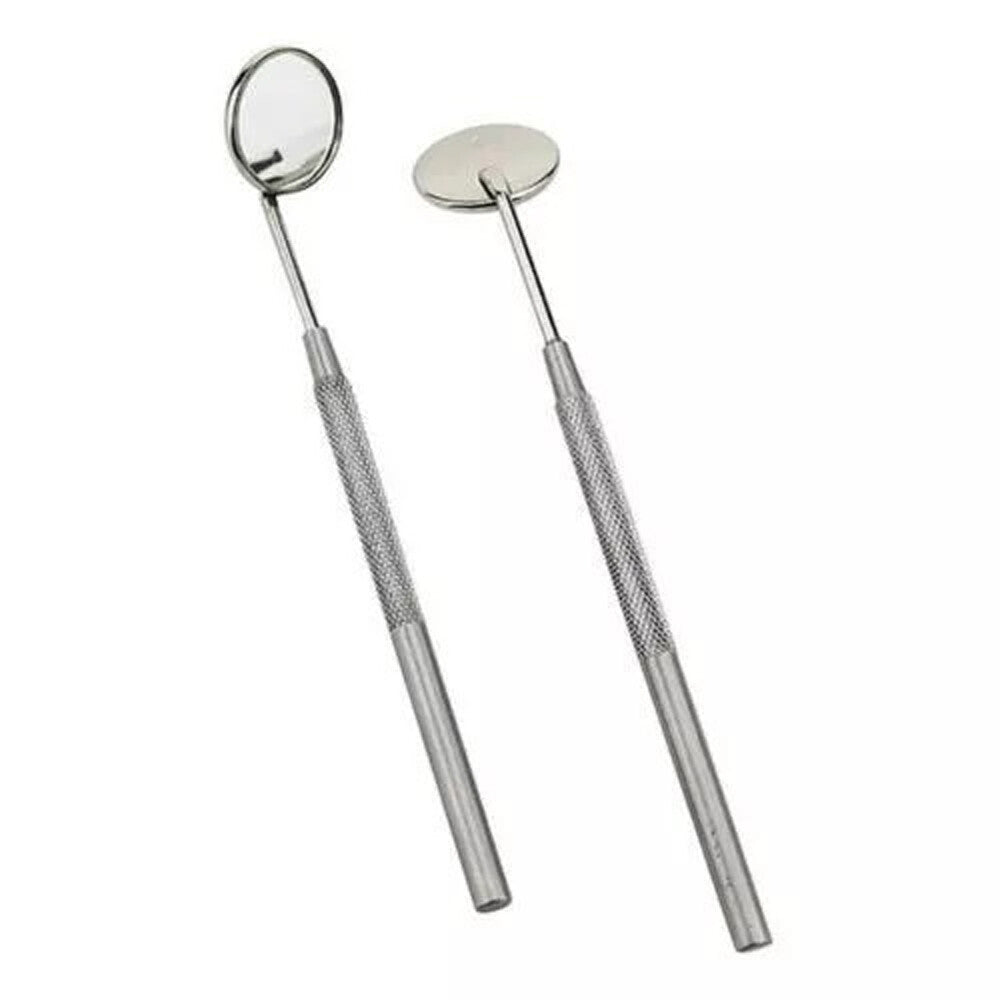 12 PCS Dental Mouth Mirror #5 W/Handle Stainless German Grade Dental Instruments