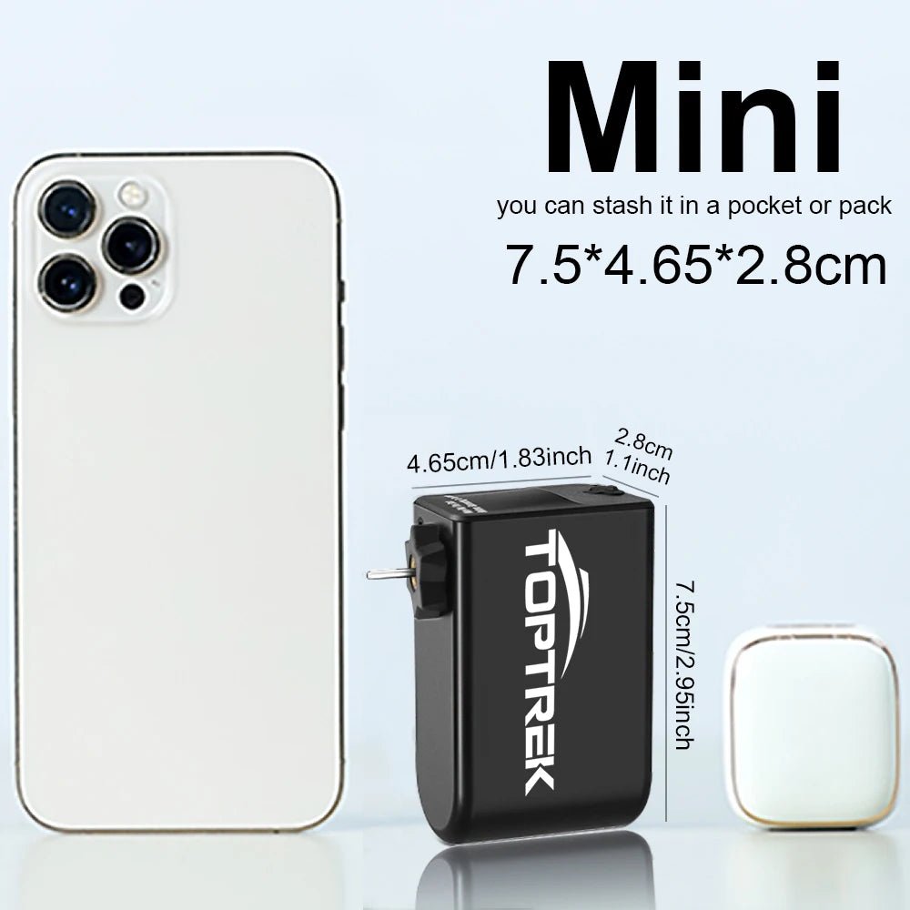 100Psi Mini Electric Air Pump Portable 1260Mah Bicycle Pump Inflator Presta Schrader Valve Road MTB Bike Motorcycle Pump - soblessed95.store