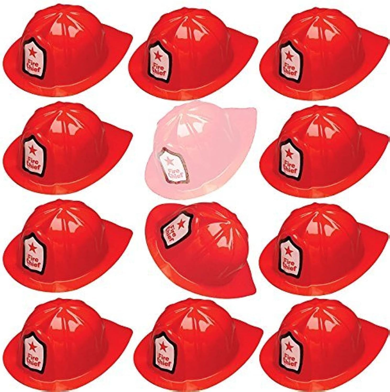 12 Pcs Firefighter Chief Soft Plastic Hat Party Favor - soblessed95.store