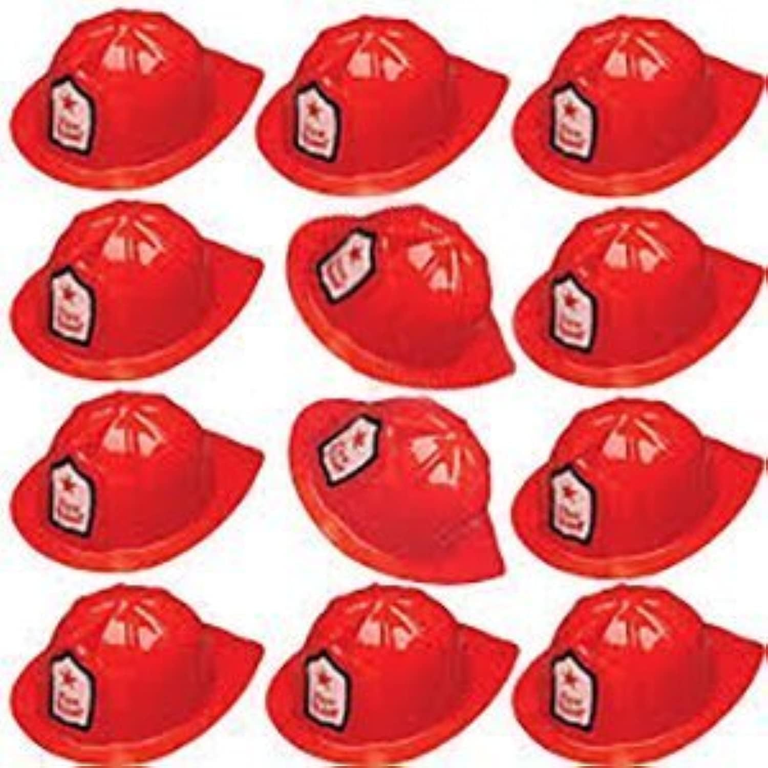 12 Pcs Firefighter Chief Soft Plastic Hat Party Favor - soblessed95.store