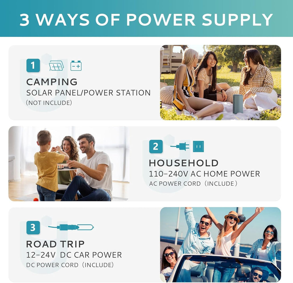 12 Volt Refrigerators, 21Liter(23Qt) RV Refrigerator with 12/24V DC & 110 - 240V AC, Portable Refrigerator Freezer Fridge Cooler for Car, Camping, Travel, Fishing - soblessed95.store