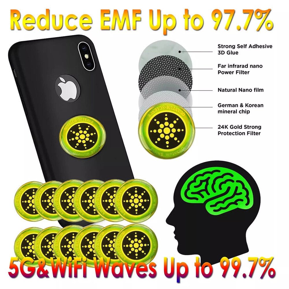 12PCS Radiation Protection Sticker Smartphone Tablet Laptop 5G Wi - Fi EF RF EMF - soblessed95.store
