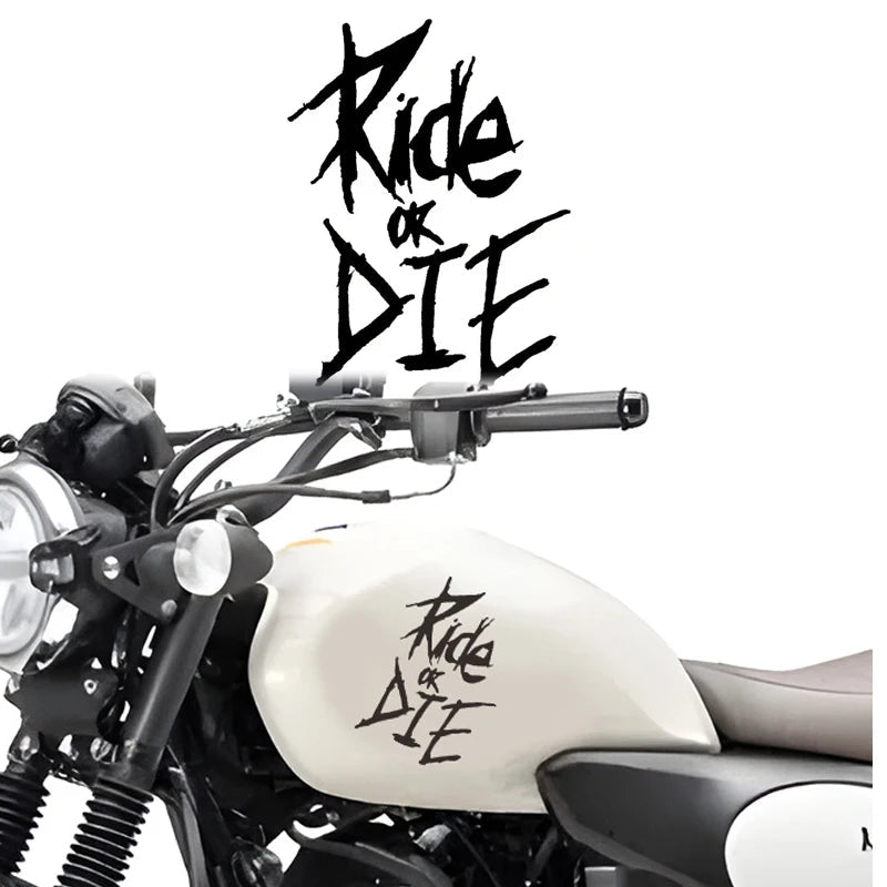 1Pc/Set Bike Frame Stickers Ride or Die Top Tube Decals for MTB Bicycle Decorative Frame Bike Auto Motorcycle Accessories - soblessed95.store
