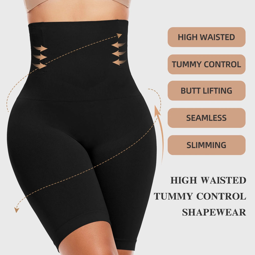 2 Packs Tummy Control Shapewear Shorts Faja Body Shaper for Women High - Waisted Thigh Slimming - soblessed95.store