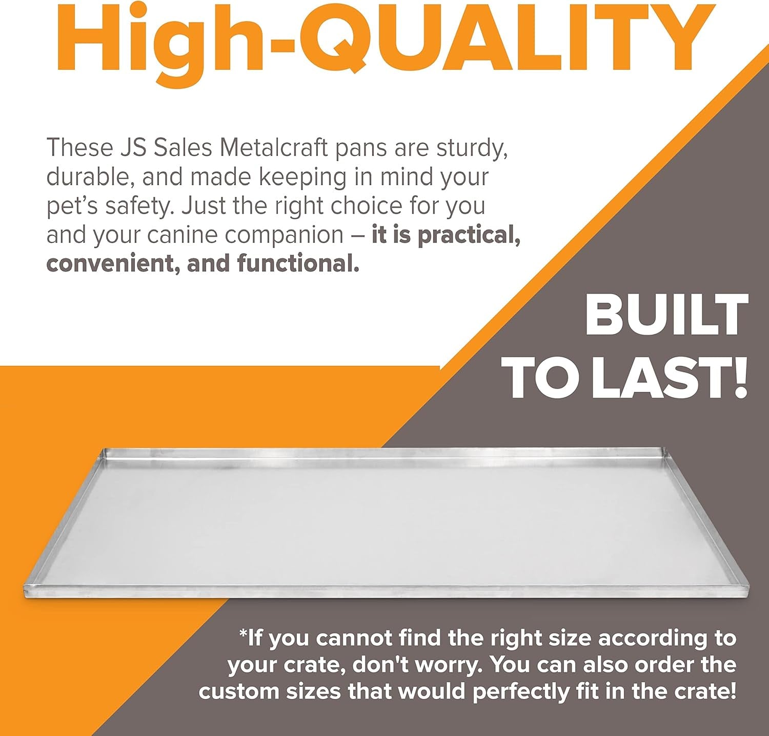 23.5" X 16.5" Metal Replacement Dog Crate Pan Chew Proof Crack Proof Pet Kennel Tray Central Dog Training Crate Pan Pet Supplies, Galvanized, 1" H - soblessed95.store