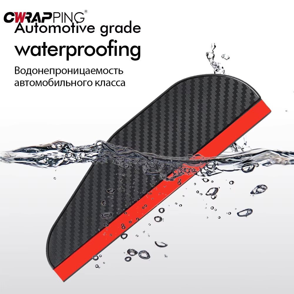 2PCS Car Rearview Mirror Rain Eyebrow Carbon Fiber Sun Visor Shade Cover Protector Clear Vision for Rain Car Mirror Accessories - soblessed95.store