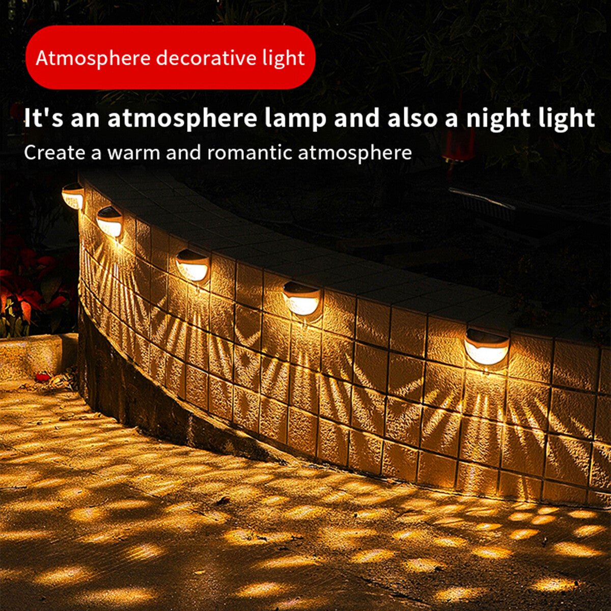 2PCS Solar Fence Lights Outdoor Garden Waterproof Wall Mount Decorative Lights - soblessed95.store