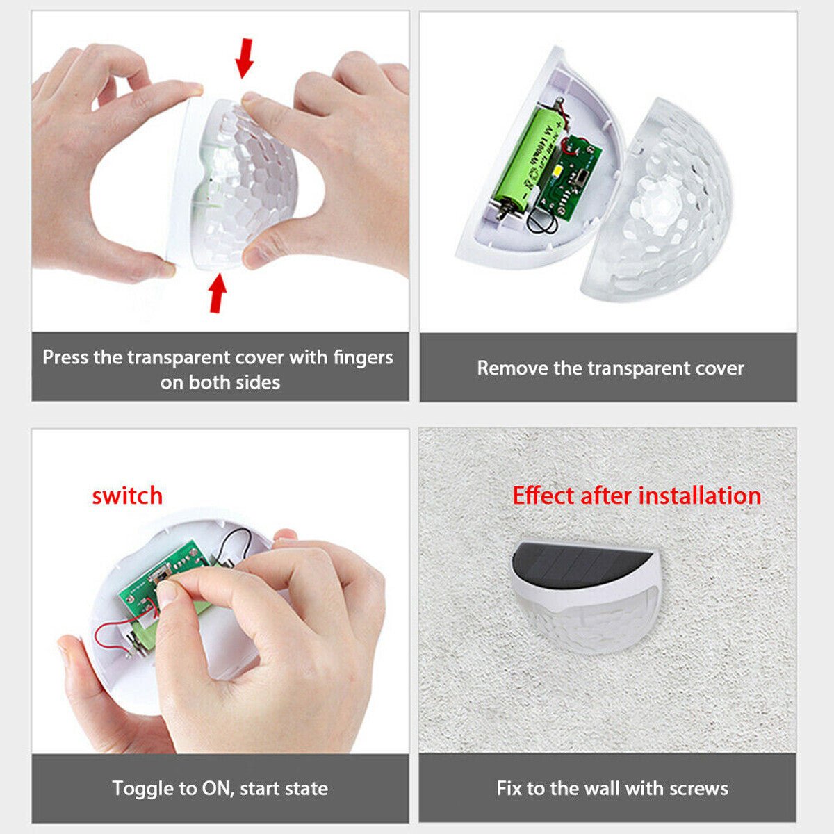 2PCS Solar Fence Lights Outdoor Garden Waterproof Wall Mount Decorative Lights - soblessed95.store