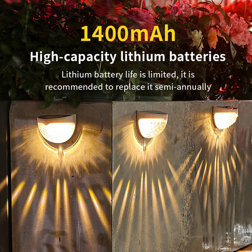 2PCS Solar Fence Lights Outdoor Garden Waterproof Wall Mount Decorative Lights - soblessed95.store