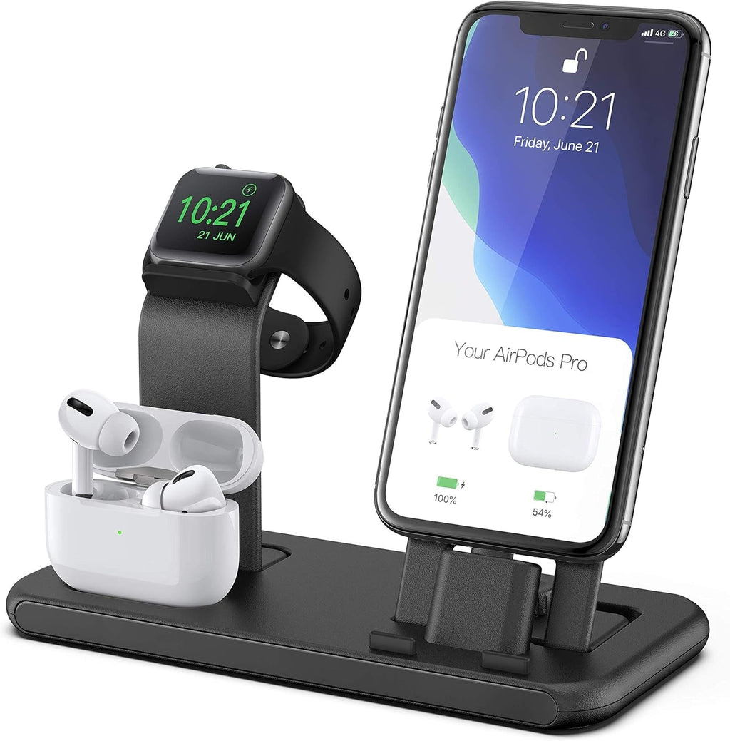 3 in 1 Charging Station for Apple Products, Stand for Apple Watch 7/SE/6/5/4/3/2/1, for Airpods Pro/3/2/1 Charging Dock, Charger Station for Iphone 13/12 Mini/12 Pro Max/11Pro Max/Xs Max/8Plus - soblessed95.store