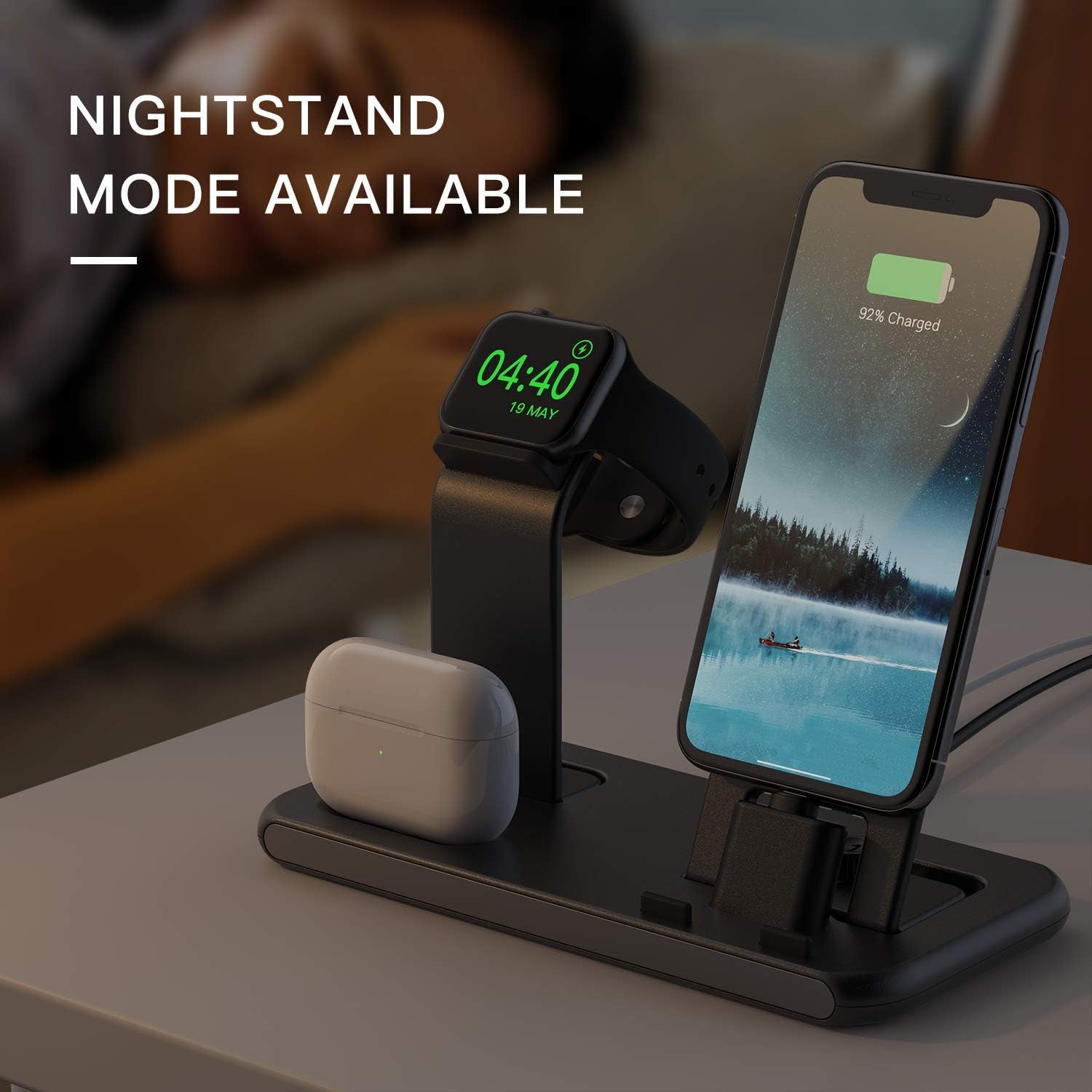 3 in 1 Charging Station for Apple Products, Stand for Apple Watch 7/SE/6/5/4/3/2/1, for Airpods Pro/3/2/1 Charging Dock, Charger Station for Iphone 13/12 Mini/12 Pro Max/11Pro Max/Xs Max/8Plus - soblessed95.store