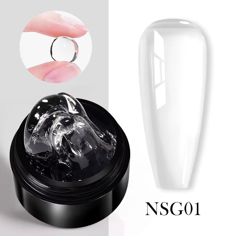 30Ml Glitter Pink Hard Jelly Nail Extension Gel Nail Polish Milky White Clear Color Soak off UV Construction Gel - soblessed95.store