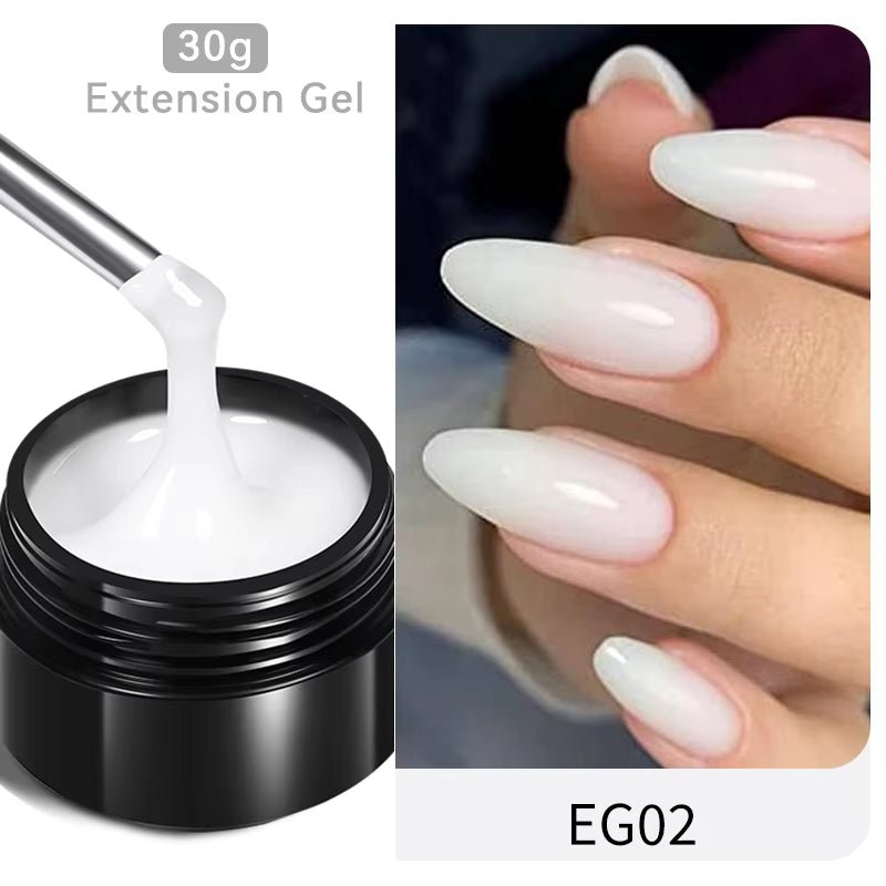 30Ml Glitter Pink Hard Jelly Nail Extension Gel Nail Polish Milky White Clear Color Soak off UV Construction Gel - soblessed95.store