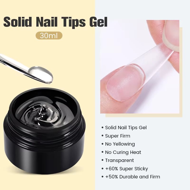 30Ml Glitter Pink Hard Jelly Nail Extension Gel Nail Polish Milky White Clear Color Soak off UV Construction Gel - soblessed95.store