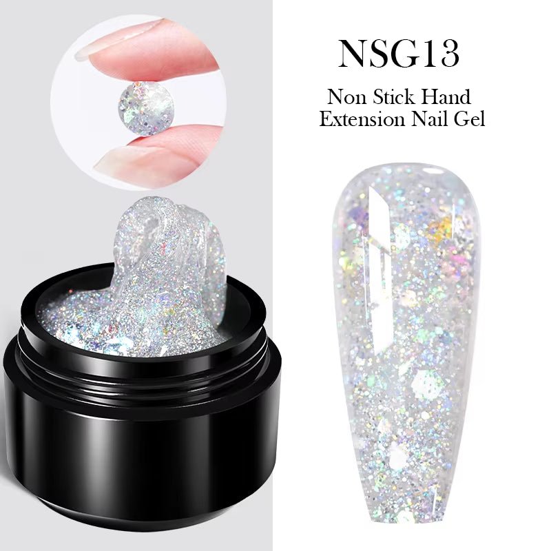 30Ml Glitter Pink Hard Jelly Nail Extension Gel Nail Polish Milky White Clear Color Soak off UV Construction Gel - soblessed95.store