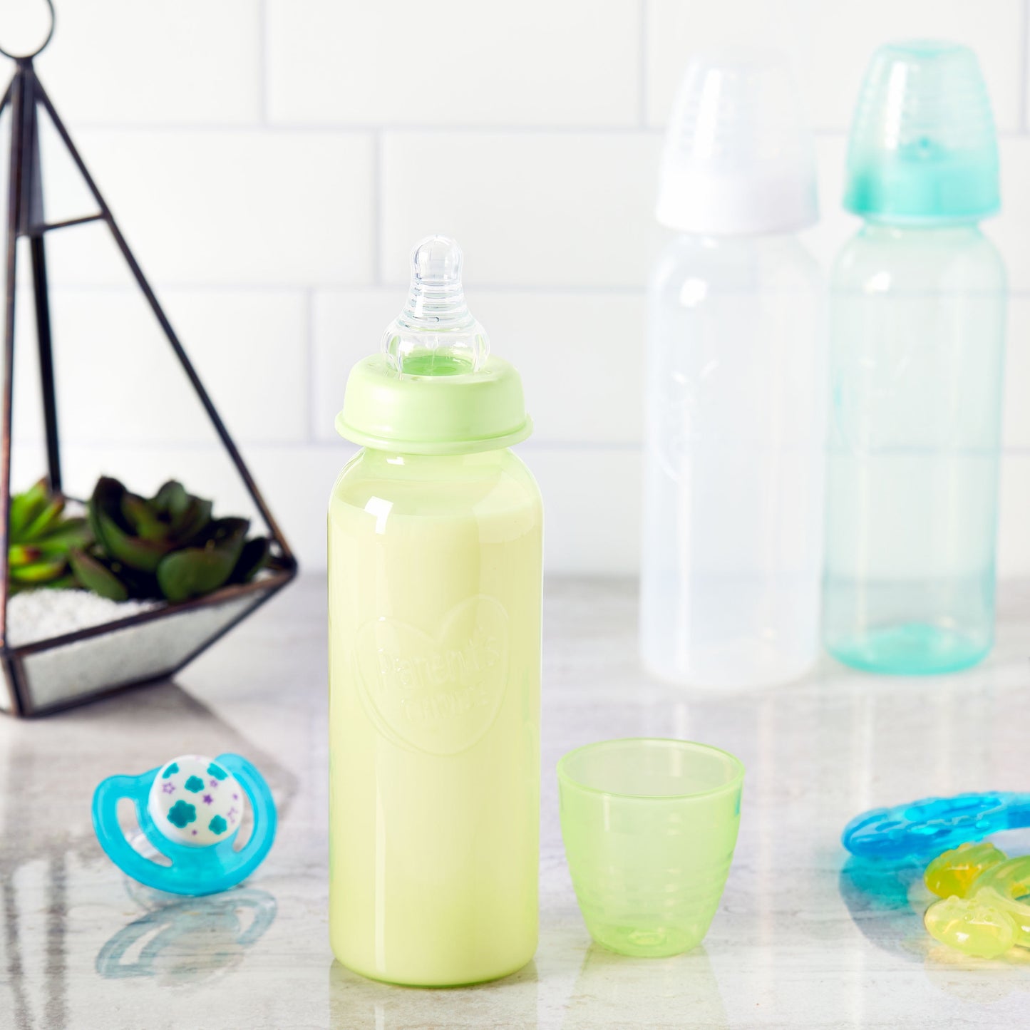 Newborn Standard Neck Tinted Bottle, 9 Fl Oz, 0+ Months, 3 Pack, Multicolor