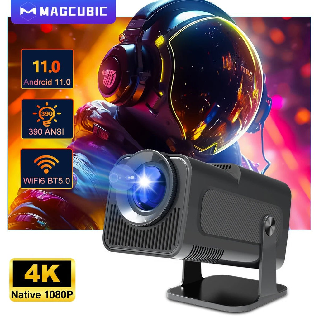 4K Android 11 Projector Native 1080P 390ANSI HY320 Dual Wifi6 BT5.0 1920*1080P Cinema Portable Projetor Upgrated HY300 - soblessed95.store