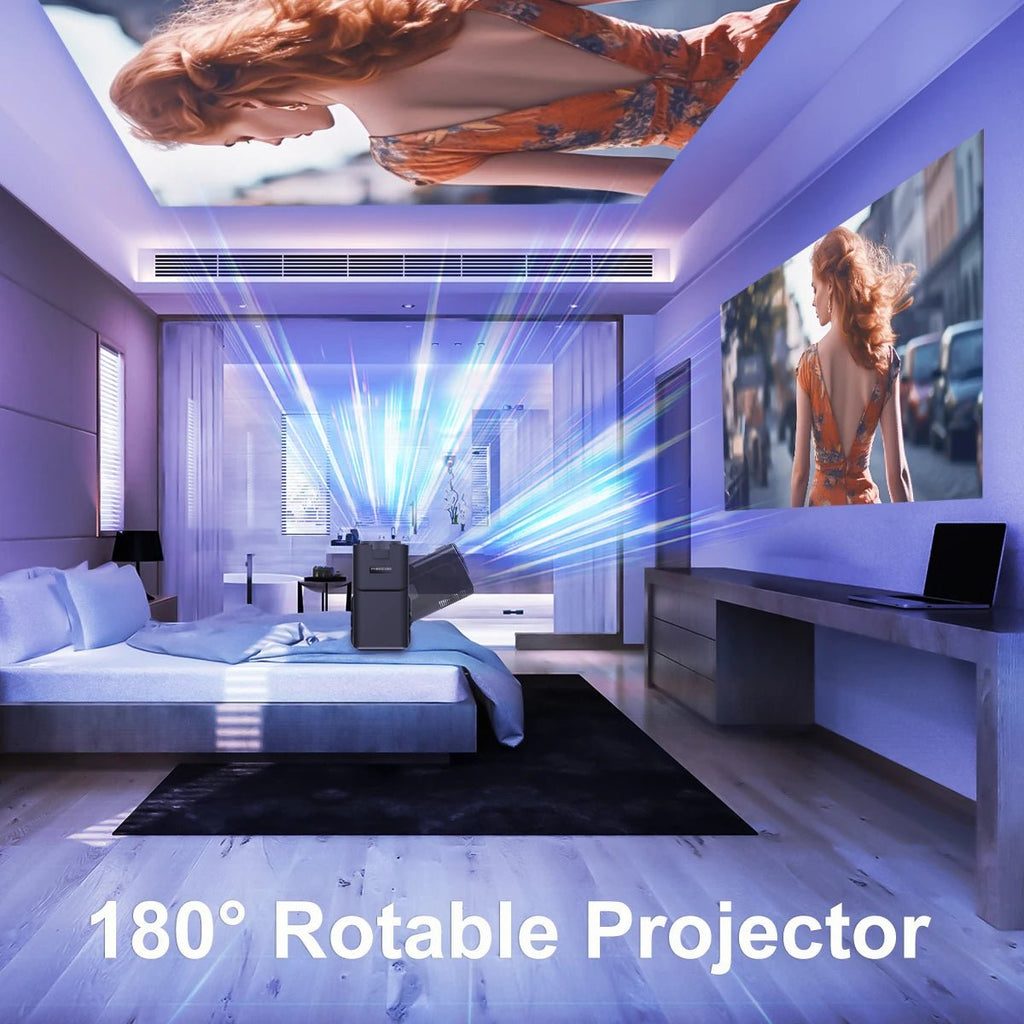 4K Android 11 Projector Native 1080P 390ANSI HY320 Dual Wifi6 BT5.0 1920*1080P Cinema Portable Projetor Upgrated HY300 - soblessed95.store