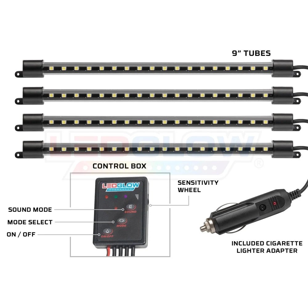 4Pc Purple LED Interior Underdash Lighting Kit - soblessed95.store