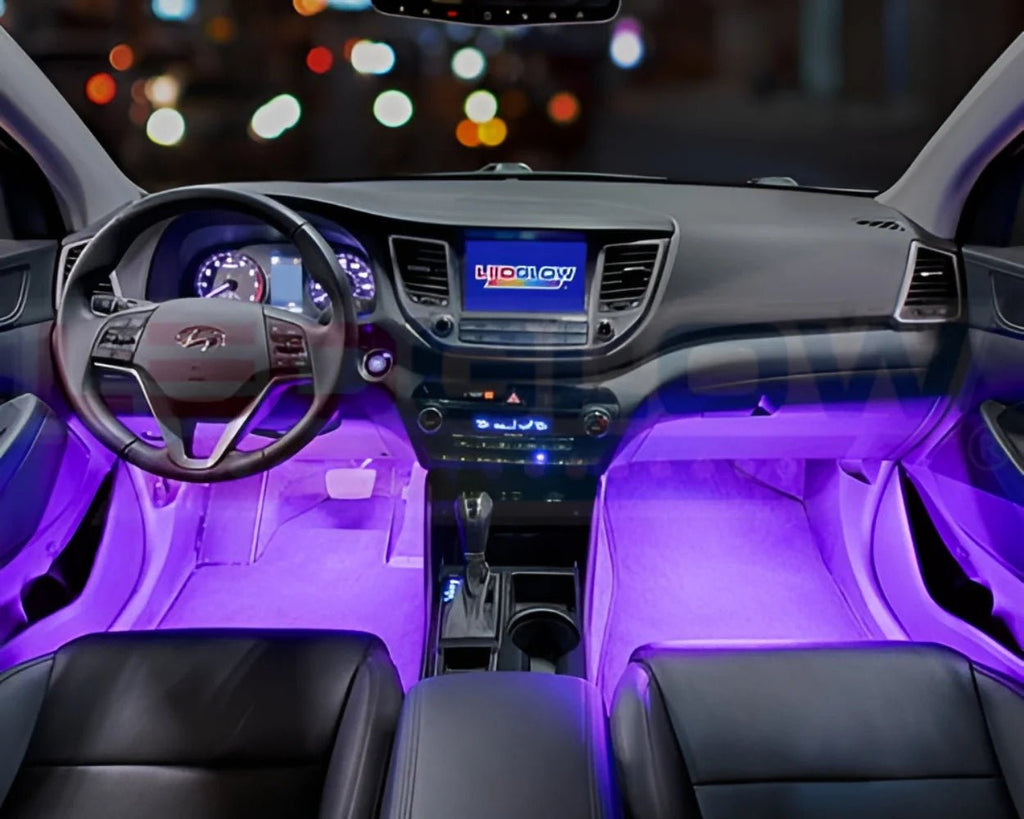 4Pc Purple LED Interior Underdash Lighting Kit - soblessed95.store