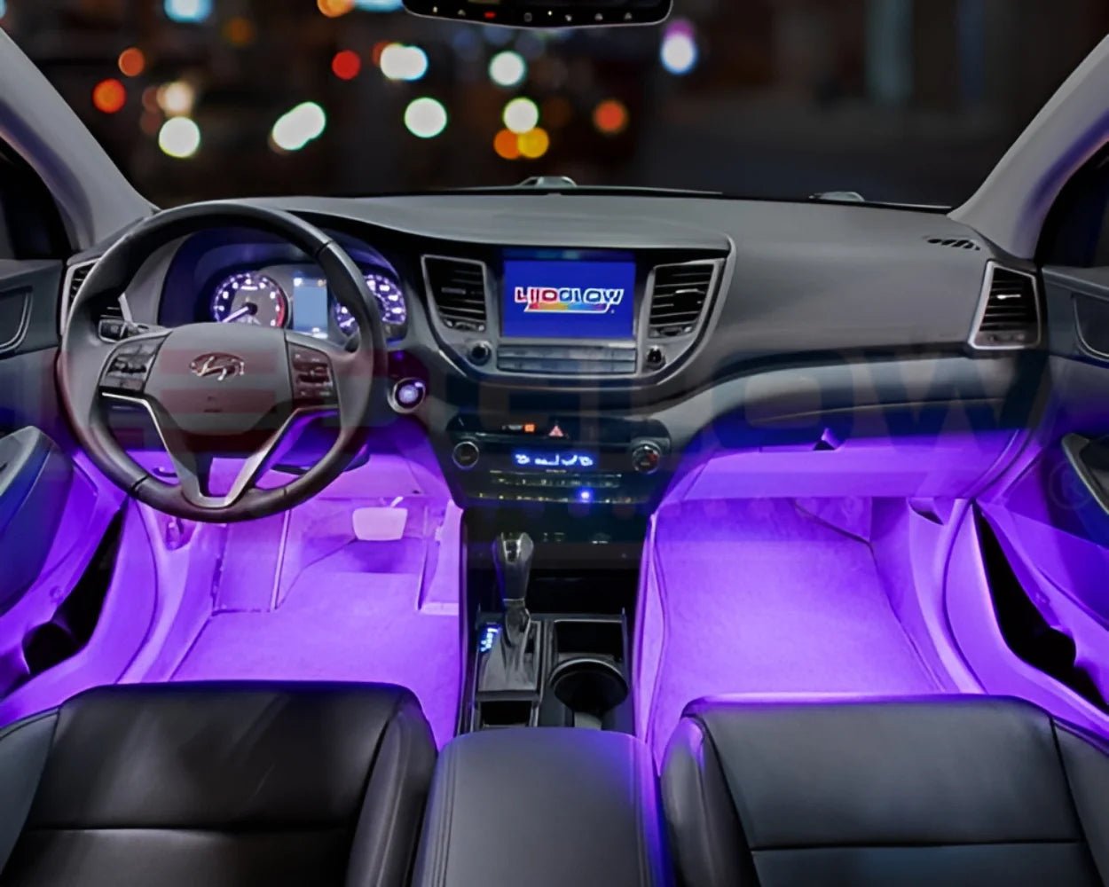 4Pc Purple LED Interior Underdash Lighting Kit - soblessed95.store