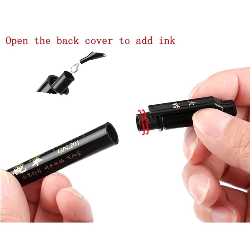 4Pcs/Set Calligraphy Pen Hand Lettering Art Pens Brush Ink Lettering Pens Markers for Writing Drawing Black Ink Pens Art Marker - soblessed95.store