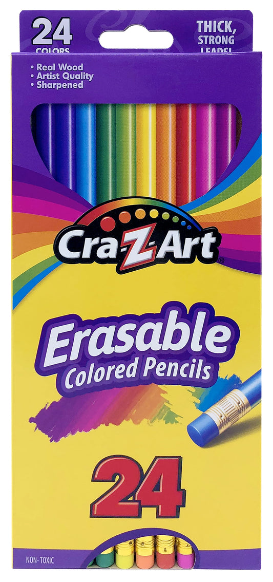 Erasable Colored Pencils, 24 Pack, Beginner Child Ages 3 and Up, School Supplies