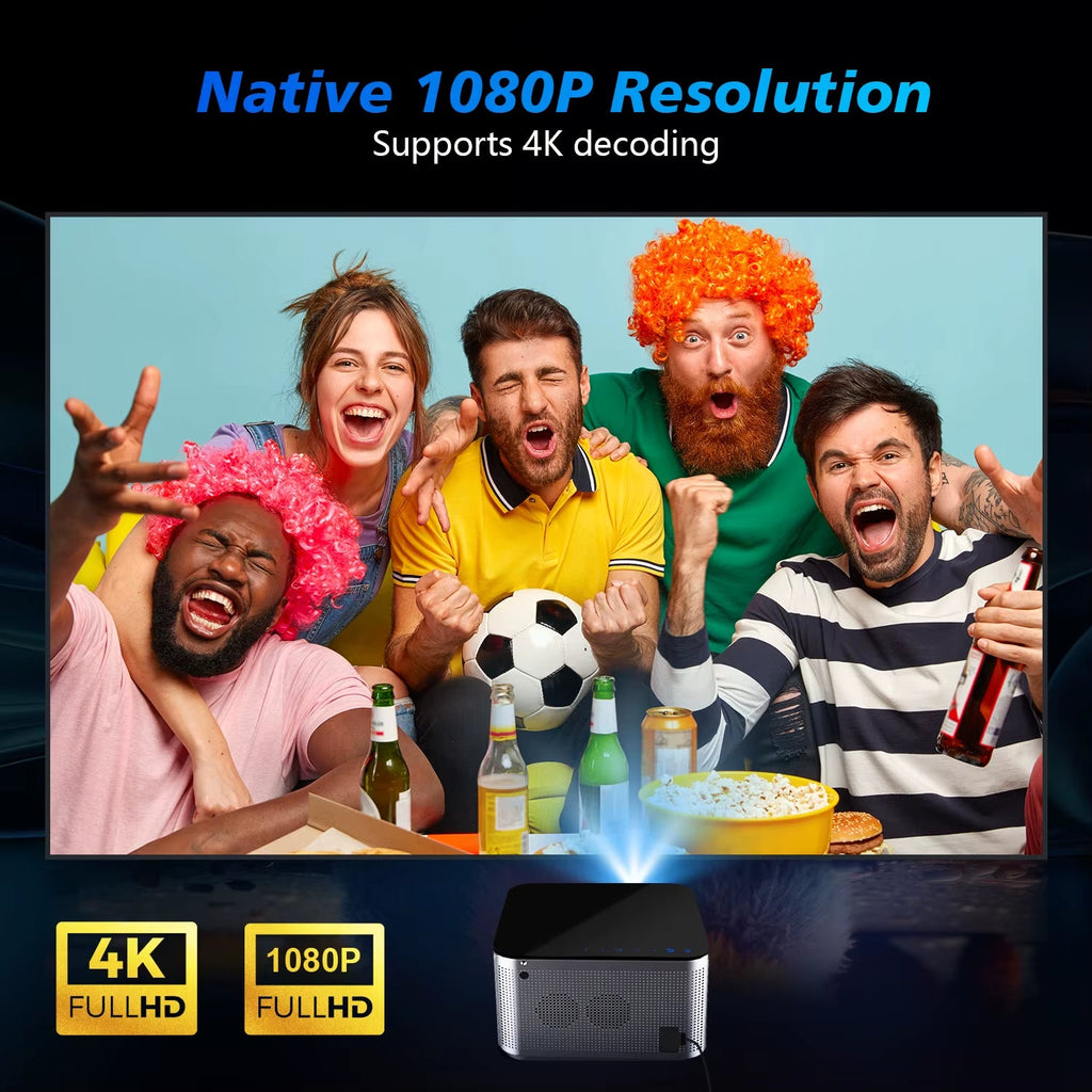 Android 11 4K Smart Projector 580ANSI 1920*1080P Full HD Wifi6 BT5.0 Allwinner H713 Voice Control Home Cinema Theater - soblessed95.store