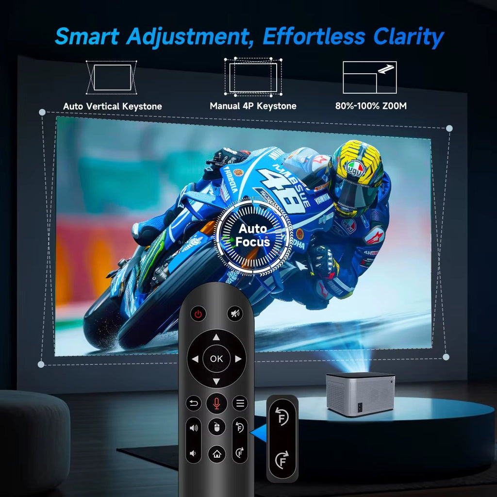 Android 11 4K Smart Projector 580ANSI 1920*1080P Full HD Wifi6 BT5.0 Allwinner H713 Voice Control Home Cinema Theater - soblessed95.store