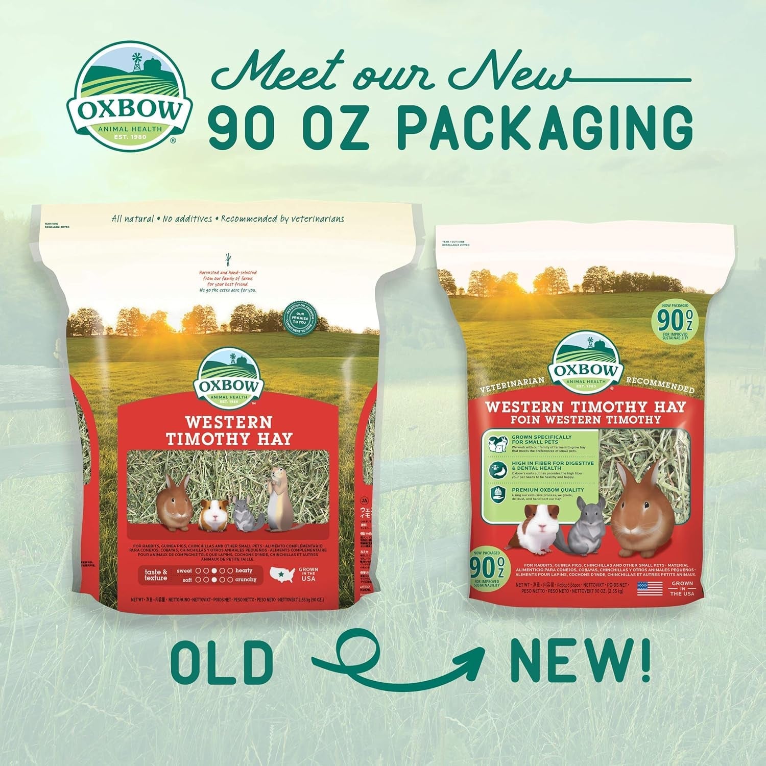 Animal Health Western Timothy Hay, Guinea Pig Hay, Small Pet Bunny Supplies, All Natural Grass for Guinea Pig, Bunny, Chinchilla & Hamster, Rabbit Supplies for Bunnies, 90 Oz. Bag - soblessed95.store