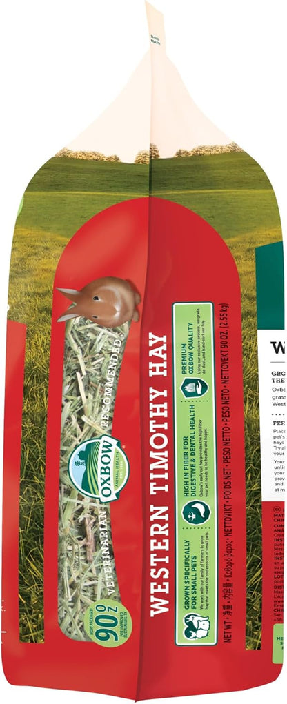 Animal Health Western Timothy Hay, Guinea Pig Hay, Small Pet Bunny Supplies, All Natural Grass for Guinea Pig, Bunny, Chinchilla & Hamster,  Rabbit Supplies for Bunnies, 90 Oz. Bag