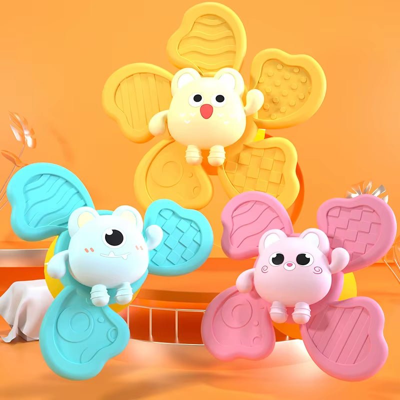 Baby Bath Toys Funny Bathing Sucker Spinner Suction Cup Cartoon Rattles Fidget Educational Toy Montessori Children Boy Girl Gift - soblessed95.store