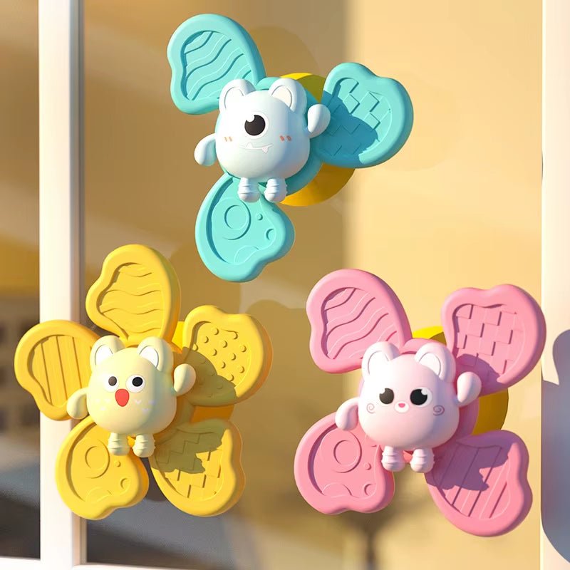 Baby Bath Toys Funny Bathing Sucker Spinner Suction Cup Cartoon Rattles Fidget Educational Toy Montessori Children Boy Girl Gift - soblessed95.store