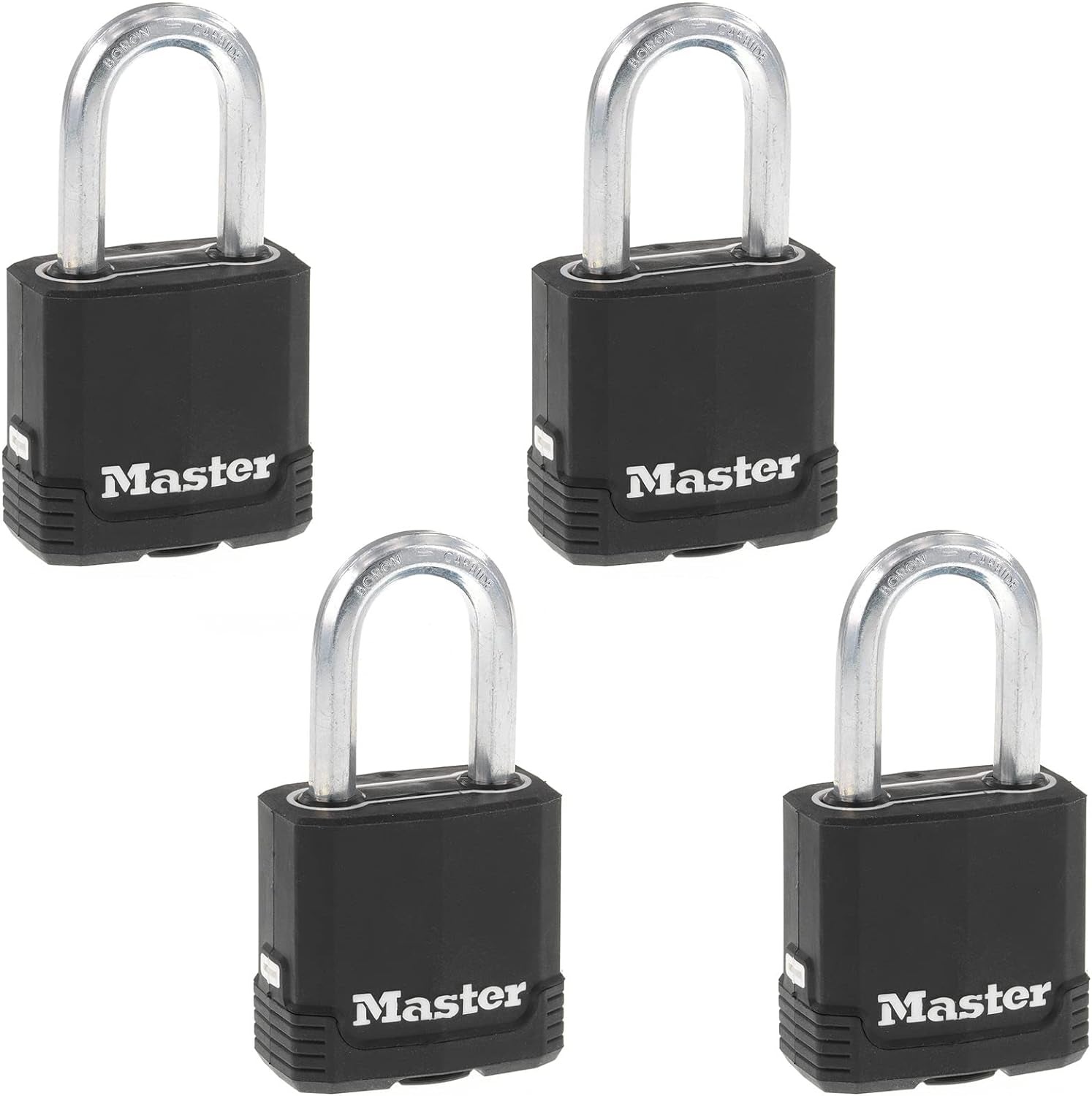 Black Outdoor Key Lock, Heavy Duty Weather Resistant Padlock with Cover, Keyed Alike Padlocks for Outdoor Use, 4 Pack, M115XQLF - soblessed95.store