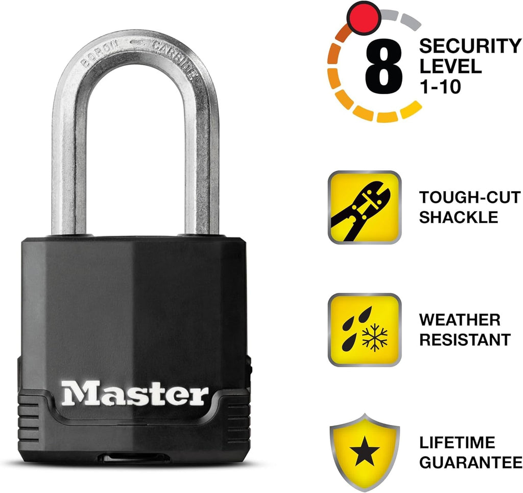 Black Outdoor Key Lock, Heavy Duty Weather Resistant Padlock with Cover, Keyed Alike Padlocks for Outdoor Use, 4 Pack, M115XQLF - soblessed95.store