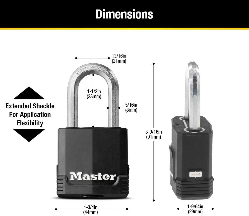 Black Outdoor Key Lock, Heavy Duty Weather Resistant Padlock with Cover, Keyed Alike Padlocks for Outdoor Use, 4 Pack, M115XQLF - soblessed95.store