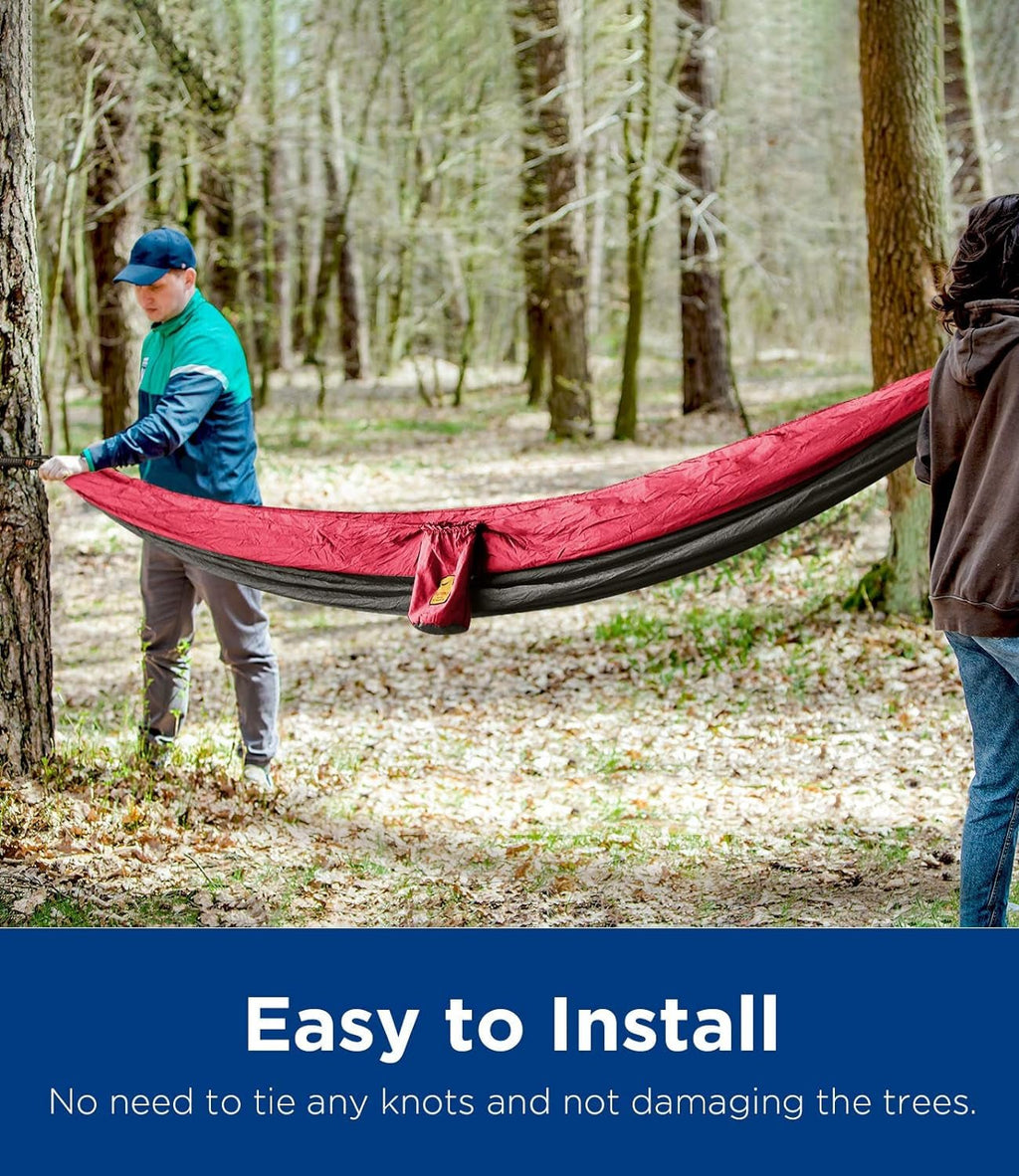 Camping Hammock Single & Double Portable Hammock Ultralight Nylon Parachute Hammocks with 2 Hanging Straps for Backpacking, Travel, Beach, Camping, Hiking, Backyard - soblessed95.store